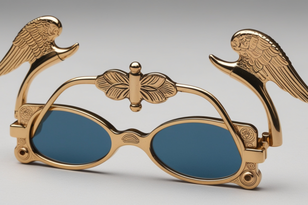 opera glasses one handle is profile of anwinged angel